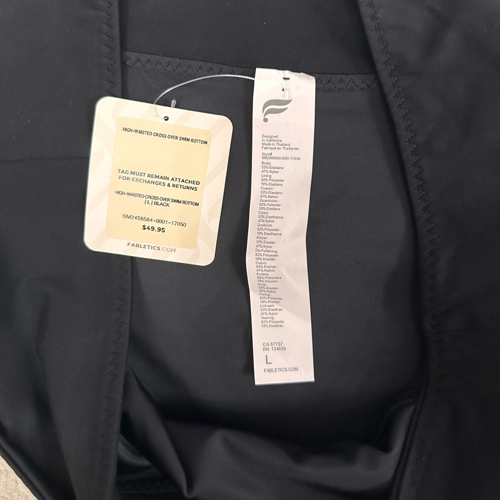 Fabletics High-Waisted Cross Over Swim Bottom - Picture 4 of 4